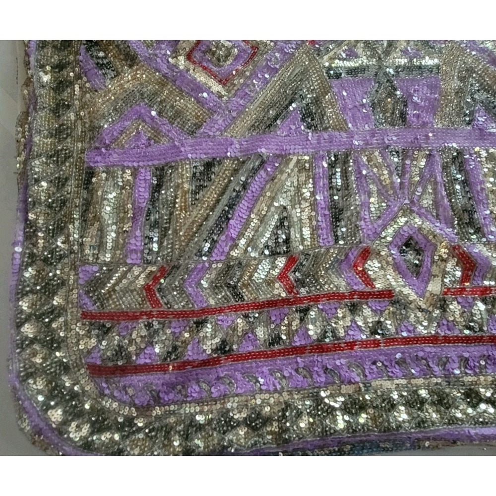 NWT Ramona La Rue by Arianne Hooded Sequin Poncho Lilac One Size Luxury - Picture 9 of 14